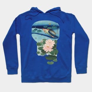 WATER TURTLE AND WATERLILIES IN PALE PINK BLUE Hoodie